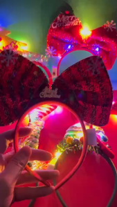 [มีไฟ] ที่คาดผมคริสต์มาส ซานตาคลอส เขากวาง ที่คาดผมปีใหม่