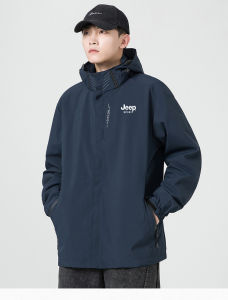 Jeep Spirit 1941 Estd Lightweight Mens Casual Jacket Waterproof and windproof zipper outdoor fashionable mens sports jacket with hood