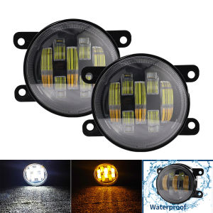 4inch General Car Headlights 70W Highlight Waterproof fog Light LED Dual Color Fog Lamp for Jeep Wrangler