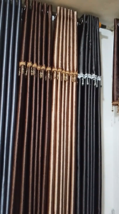 Gorden poni rumbai bahan blackout ukuran 100x225 dengan pemakaian bahan 140cm gorden jendela dan pintu