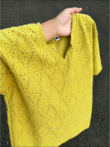 Áo Thun Đục Lỗ Jacquard Cổ V Dành Cho Nam Mùa Hè Đôi