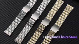 Metal Strap 18mm 20mm 22mm Stainless Steel for Seiko for DW Watch Band Women Men Wrist Silver Folding Buckle Bracelet with Tools