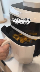 Air Fryer 4L - IUIGA PFAS-Free & Oil-Free Healthy Cooking Compact Air Fryer for Small Kitchen/HDB Digital Timer SG Local Warranty