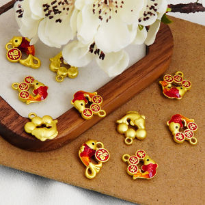 Ancient Method Gold Sand Lucky Drop Pendant DIY Bracelet Necklace Jewelry Accessories Material Fortune Comes Here