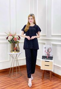 SETELAN WANITA POLKA TERBARU|ONE SET WANITA|SETELAN WANITA KEKINIAN|ONE SET POLKA|BAJU SANTAI WANITA|SETELAN WANITA CELANA PANJANG
