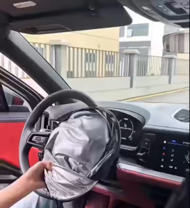 Retractable Car Windshield Sun Shade Extendable Universal - Adjustable Sunshade for Most Models with UV Protection & Heat Blocking Foldable Anti-Glare Visor & Car Heat Insulation Shield Made of Elastic Soft Cloth.