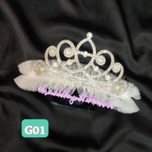 BANDO MAHKOTA ELASTIS / BANDO MAHKOTA MUTIARA / BANDO PERMATA ANAK / PRINCESS HEADBAND / BMC7863