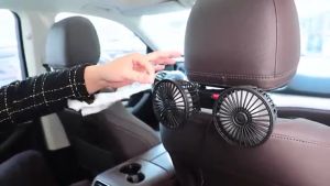 Double Head Car Fan 360 Degrees Rotatable USB Charge Big Wind Three Speed Control Back Seat Fan Auto Lnterior Accessorie