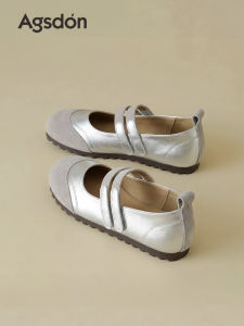 Agsdon | Ballet Style Mary Jane Flats Silver