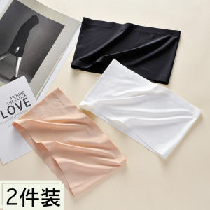 ผ้าไหมน้ําแข็งบางฤดูร้อน Wrap Chest Top สําหรับผู้หญิง Strapless Bandeau Tank Top Anti-Light สีขาวชุดชั้นในวัสดุไนลอน