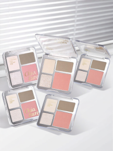 Chioture | Highlight Contour Blush Palette Matte Shimmer Face Makeup Compact
