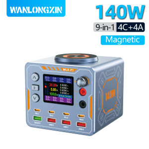 140W GaN Charger USB C Fast Desktop 8-port USB Type C PD3.1 Charger Fast Charging for iPhone 16 15 14 Samsung S24 Xiaomi Laptop