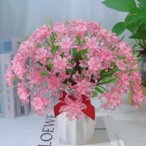 Colorful Crystal Iris Flower Material Kit DIY Beading Handcraft Full Set with Butterfly Anti-Fall Vase for Fashion Jewelry Accessories