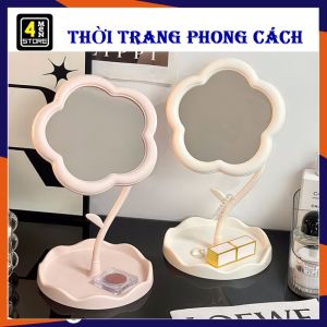 Gương Trang Điểm Gương Soi Decor Để Bàn Hình Bông Hoa Xinh xắn Xoay 360 Độ Có Móc Treo Đồ - GƯƠNG CÔNG CHÚA Gương Để Bàn