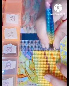 Tranh đính đá phong cảnh Con đường tài lộc (về tự đính) DF2910