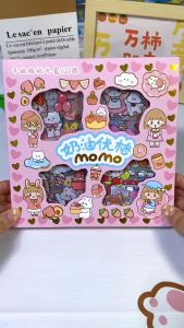 สติ๊กเกอร์กล่อง 100 แผ่น พีวีซีใส สติ๊กเกอร์สำหรับเด็ก ตกแต่งสมุด ตกแต่งของ #JJHAA