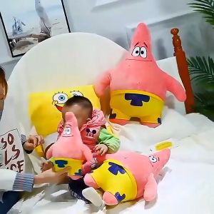 【Ready Stock+COD】  50cm Soft Home Decor Kawaii Children Gift SpongeBob Patrick Toy Stuffed Cartoon Sofa Pillow Plush Doll