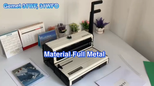 GEMET 31WF Mesin jilid binding kawat lubang kotak kertas folio F4A3 Garansi 1 tahun