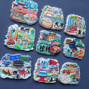 Nhãn Dán Tủ Lạnh Sáng Tạo Thượng Hải Bắc Kinh Quảng Châu Xian Hangzhou Shenyang Xiamen Đồ Trang Trí Nhà