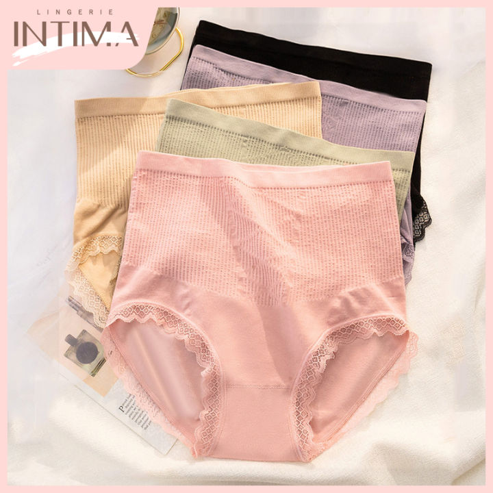 Intima Seamless High Waist Panty For Women Graphene Antibacterial Cotton Crotch Underwear Tummy