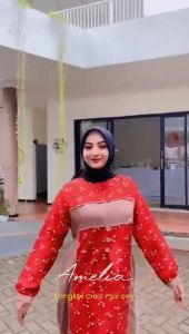gamis terbaru kekinian 2024 motif mix crinkle Jumbo XXL