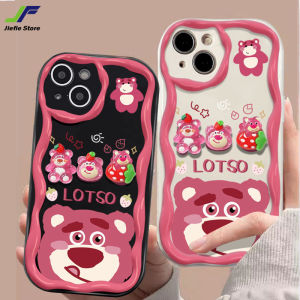JieFie เคสโทรศัพท์หยักสำหรับ OPPO C1 Realme C2 C3 C11 2020 C11 2021 C15 C12 C17 C20 C33 C20A C21Y C25 C35 V23 4G 5G การ์ตูนอะนิเมะหมีสตรอเบอร์รี่ Lotso ฝาครอบเคสกันกระแทกพร้อมจี้น่ารัก
