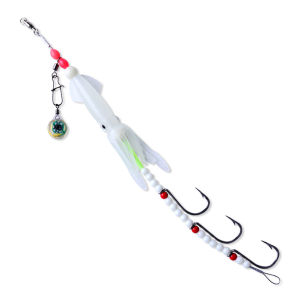 Octopus Squid Jig Fishing Lures with 3 Hooks Shrimp Lures Hook LED Lamp Simulation Octopus Bait Luminous Tackle Tool Outdoor Fishing Supplies