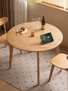 YUANSHI YUANSU | Solid Wood Round Oak Simple Design Small House Dining Table