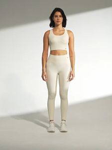 Bộ Đồ Tập Yoga GYM NAQI S-266 Dệt Kim Gân Tăm Sợi Tre Quần Cạp Cao Bra Có Đệm Lót Tôn Dáng