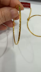 Poh Heng Jewellery 22K Twisted Tube Hoop Earrings in Yellow Gold [Price By Weight]