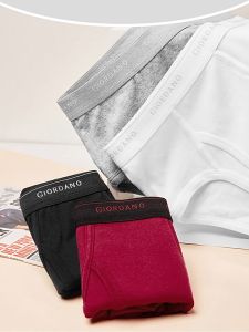 [3 pcs] Giordano Men Underwears Pack Of 3 Regular Briefs Plain Casual Basic Elastic Underwears For Men Free Shipping 01178504