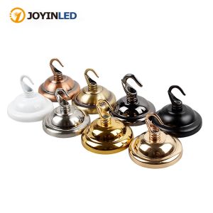 Ceiling Plate Base Ceiling Rose with Hook Black/White/Bronze/Gold 56mm DIY Round Iron Hook Ceiling Mount Pendant Lamp Base