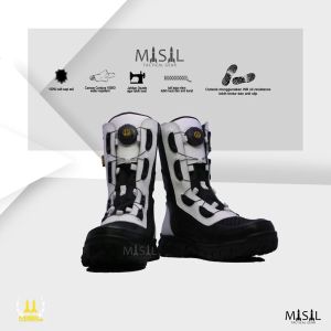 Sepatu PDL Provos tali putar jatah polri kapok kulit sapi hitam putih