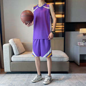 Ice Silk Basketball Uniform Set for Boys Middle School High School Students Includes Vest Shorts T-Shirt Cool Feeling Summer Sportswear
