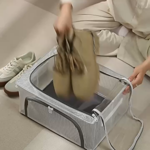 กล่องเก็บรองเท้าในรถ วางรองเท้าแบบพับได้ ความจุ60ซม. โครงเหล็กสีใส กันน้ำ-ฝุ่น พกพาสะดวก ATTCH