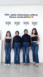 ELLEANO | City Jeans - Jeans Cutbray Petite - Celana Jeans Highwaist Cutbray Pendek - Petite Pants