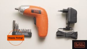 Black and Decker Ni-Cd Cordless Screwdriver Kit 3.6V Rechargeable with 10 Accessories included