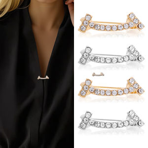 Fashion Design Smile Face Metal Brooch Anti-light V-neck Buckles Accessories Women Versatile Rhinestone Brooch Pins