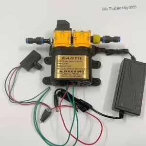 Máy bơm nước đôi mini 12v áp lực cao tự ngắt - máy bơm đôi tăng áp EARTH 12V chính hãng