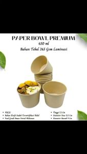 Paper Bowl 650 Ml Tanpa Tutup Bowl 650 Ml (Isi 25 Pcs-P.BL22)