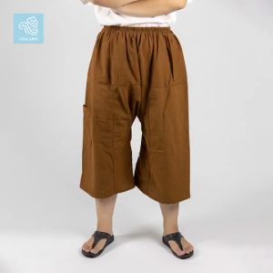 สีขาว (ความยาว 3 แบบ) กางเกงเล กางเกงสะดอ กางเกงขาก๋วย ผ้าฝ้าย เอวยางยืด