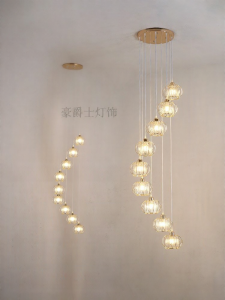 HAOJUESHIDENGSHI | Stair Spiral Crystal Chandelier