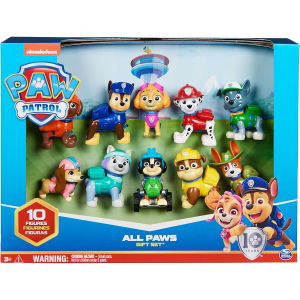 Genuine Paw Patrol 10PCS/SET 10th Anniversary All Paws On Deck Toy Figures Gift Pack with 10 Collectible Action Figures Kids Toy