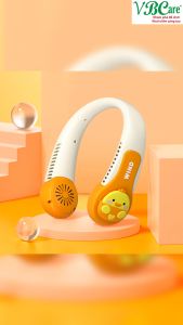 Quạt Đeo Cổ Mini Không Cánh Quạt Quàng Cổ Tích Điện Hình Con Vật Pin Lớn 3 Chế Độ Kèm Bộ Sạc USB