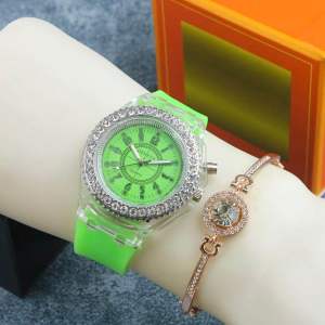 Grosiran Jam Tangan Wanita GENEVA Rubber Bonus Gelang + Box Exclusive