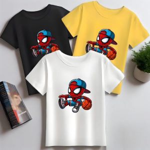 Hot Toys | Summer Boys Fashion T Shirt Breathable Children Short Sleeve O Neck Top Anime Spiderman Printed Kids Casual Tees Outdoor Clothes