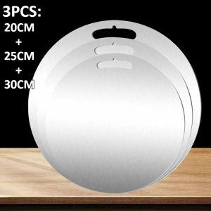 3pcs 2-Sided Stainless Steel Cutting Boards - Non-Slip Chopping Board for Meat Veggies Dough Kneading & Fruits Kitchen Tools