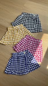 Rok Celana Pendek Anak Perempuan HotPants Katun Stretch Motif Kotak Usia 2 -13 Tahun Nomenakids 4429