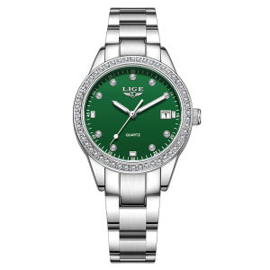 Đồng Hồ Nữ LIGE 2026 Cao Cấp Mặt Số Dạ Quang Thép Không Gỉ Chống Nước Máy Quartz Thời Trang Kèm Dây Đeo Và Khóa Cài.