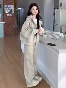 Premium Casual Sportswear Set Womens Spring Autumn Small Size Workwear Style Hoodie Pants Two Piece Early Autumn Whole Set